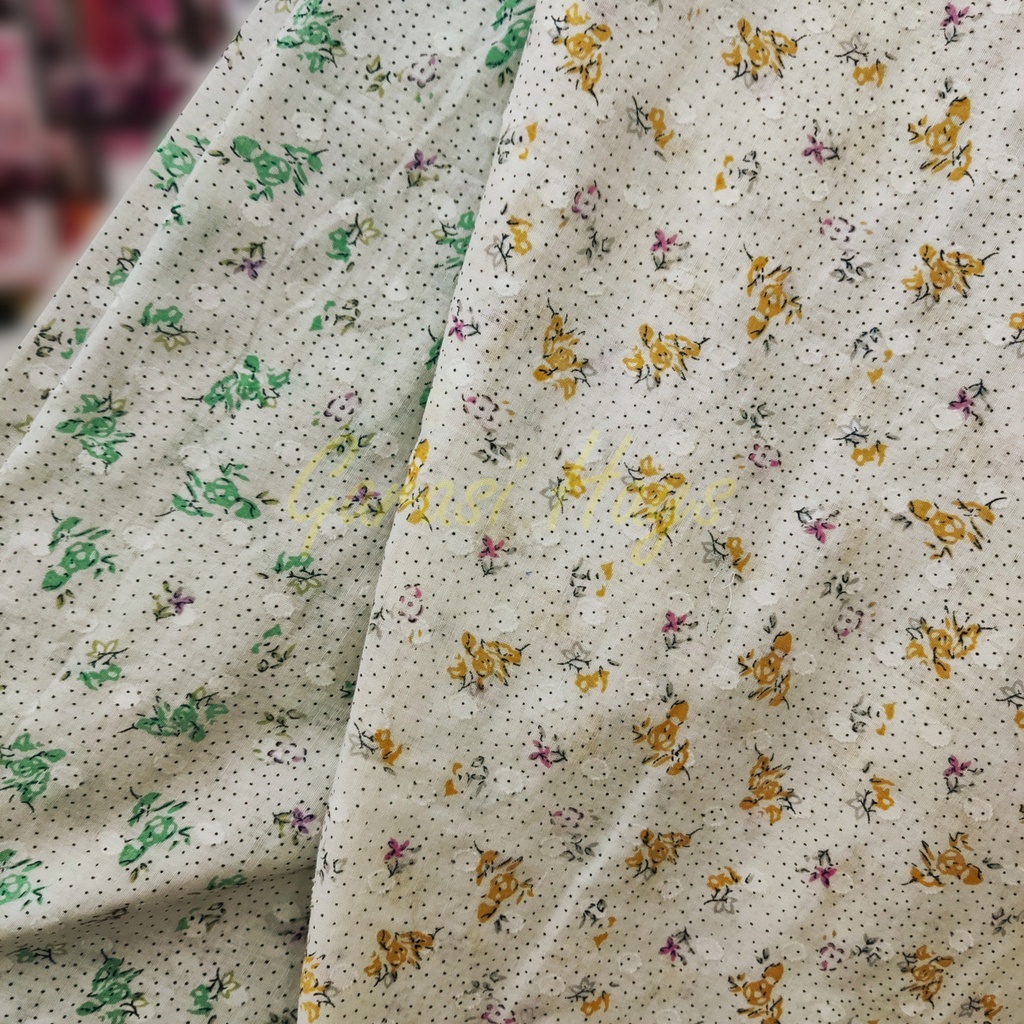 Kain Swiss Cotton Embroidered Katun Swiss Bordir Floral Lebar 150 cm