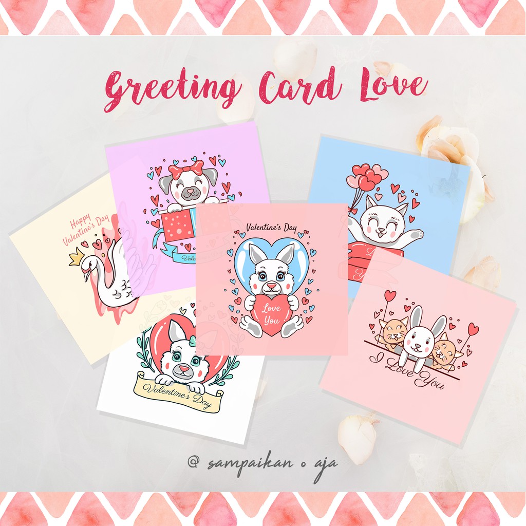 Kartu Ucapan Valentine V04 Greeting Card Valentine Love Couple Shopee Indonesia