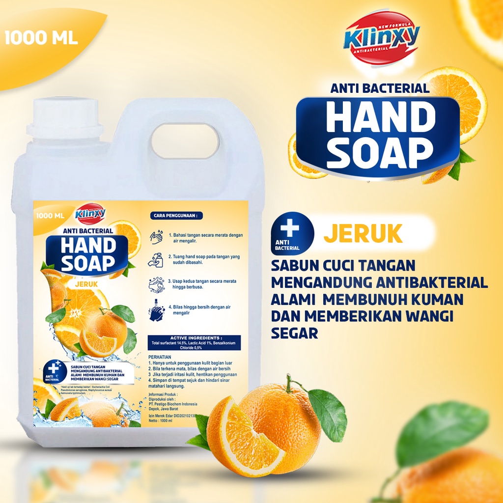 KLINXY Sabun Cuci Tangan / Hand Wash / Hand Soap Anti Bakteri 1 Liter