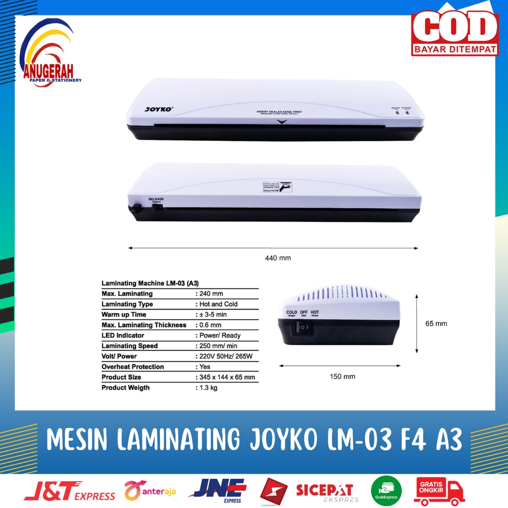 Jual Mesin Laminating Joyko LM03 Ukuran A3 F4 (PCS) Shopee Indonesia
