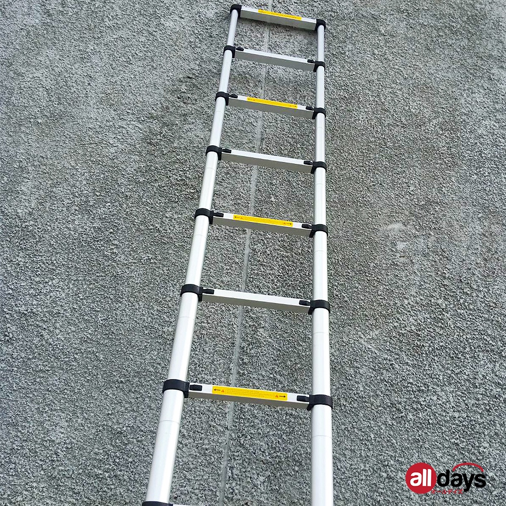 Alldays Tangga Lipat Teleskopik Single With Balance Bar 5 METER Alumunium Ladder Bahan Kuat, Praktis, Simple