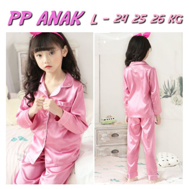 piyama couple satin polos dusty pink baju lengan panjang celana panjang