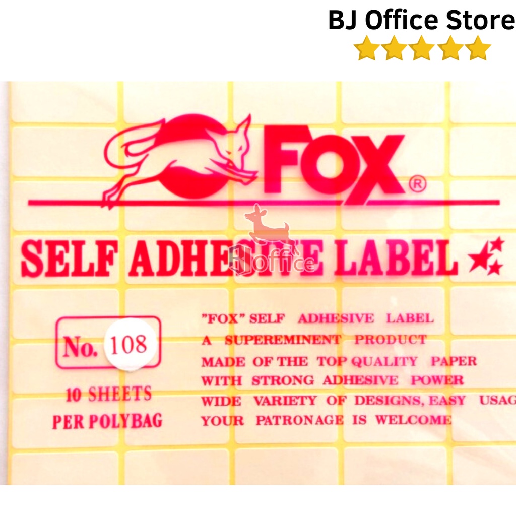 

Kertas / Label Stiker Fox No. 108 Ukuran 19 x 38 mm