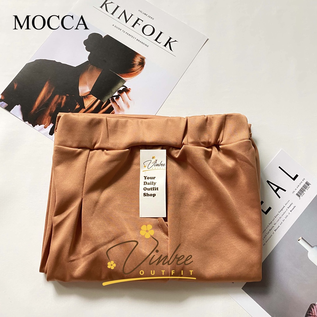 VIOLET HIGHWAIST LOOSE PANTS KULOT CRINCLE AIRFLOW-KULOT SCUBA - MOCCA