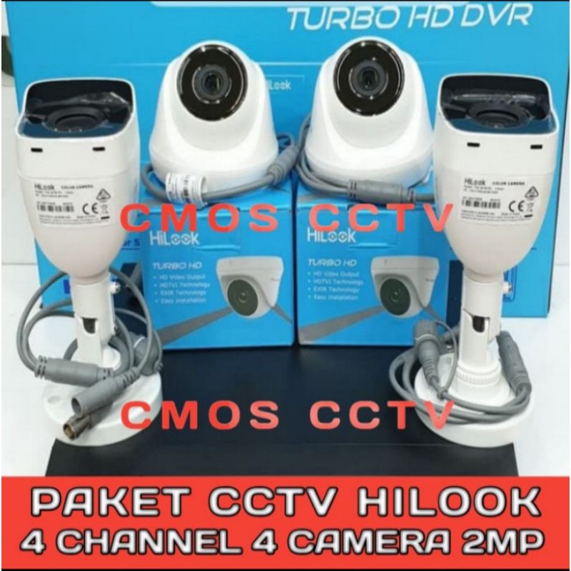 PAKET CCTV HILOOK 2MP 4 CHANNEL 4 CAMERA KOMPLIT+HDD 500GB