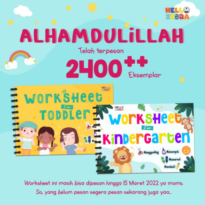 Worksheet for Toddler and Kindergarten - Worksheet anak Paud - hello zebra