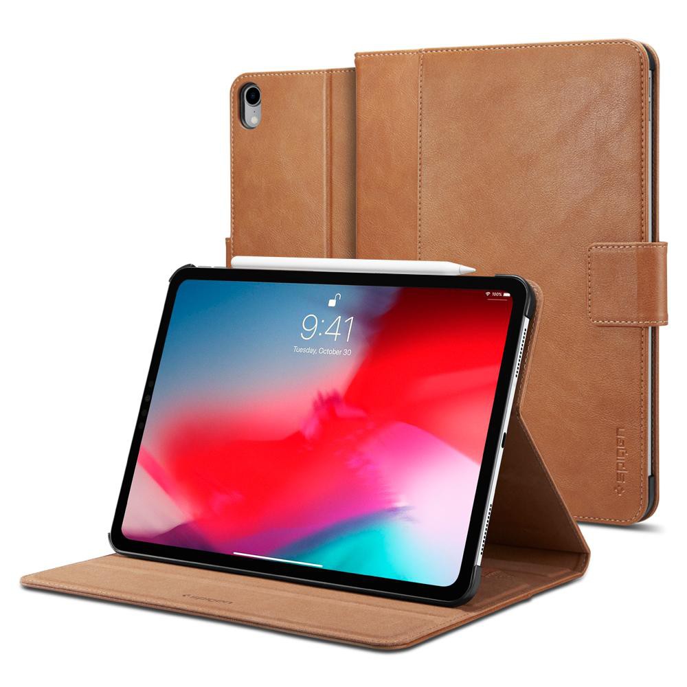 

Case iPad Pro 11 Inch 2018 Spigen Leather Stand Folio Flip Cover with Apple Pencil Holder Casing