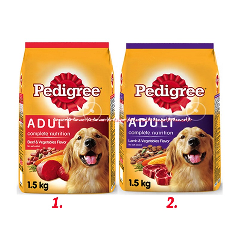 Pedigree Adult 1.5kg Complete Nutrition Dog Food Beef Lamb Vegetable Makanan Anjing Pedigre Pedigri