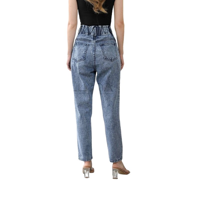 Boyfriend Karet Pinggang Celana Jeans Highwaist Baggy Jeans Standar