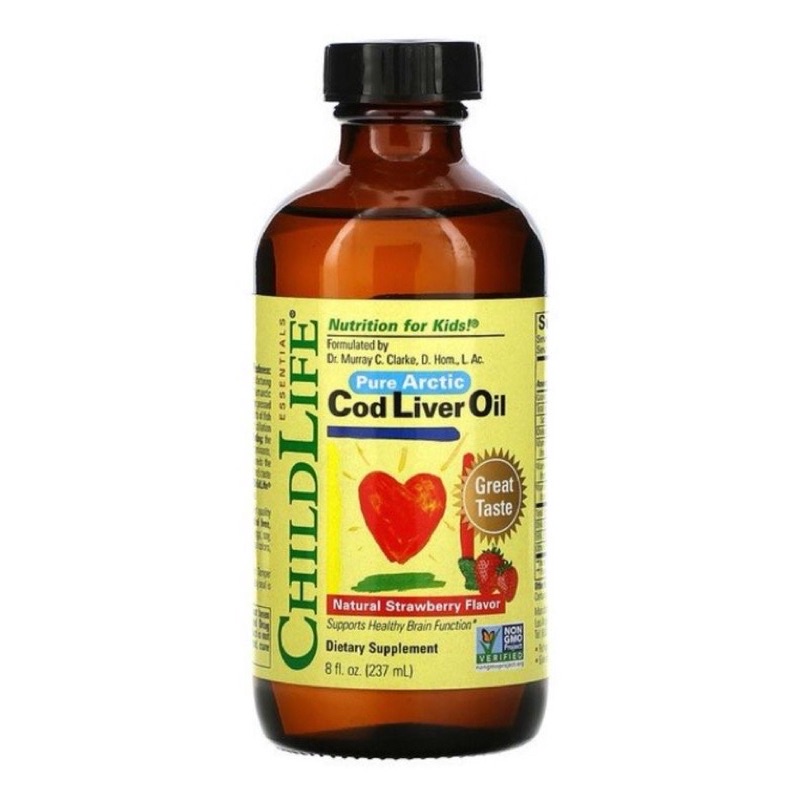 Childlife Pure Artic Cod Liver Oil, Natural Strawberry 237ml