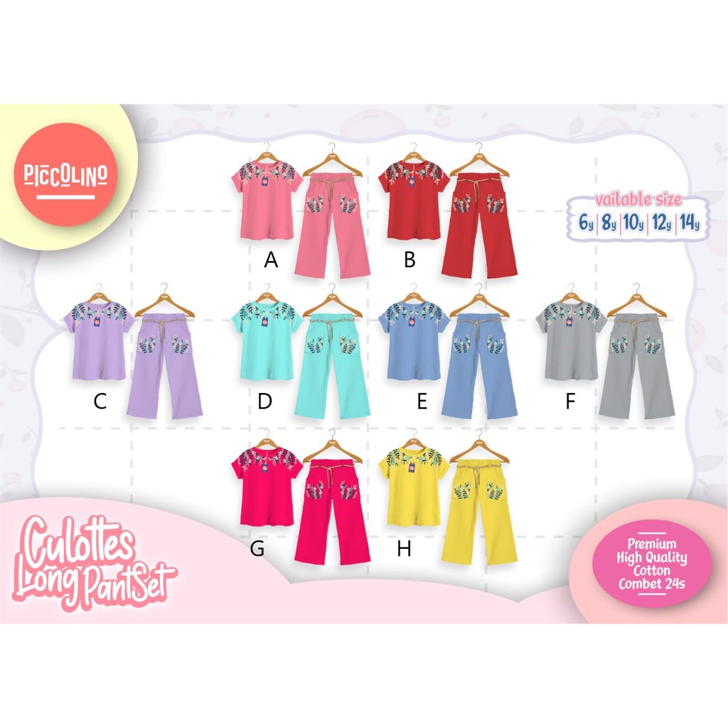 READY | PICCOLINO CULLOTES LONGPANTS SET | SETELAN ANAK PEREMPUAN