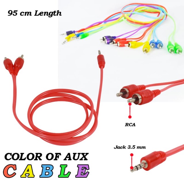 KABEL SAMBUNGAN AUDIO MURAH 2in1 Kabel audio 2 in 1 warna warni kecil