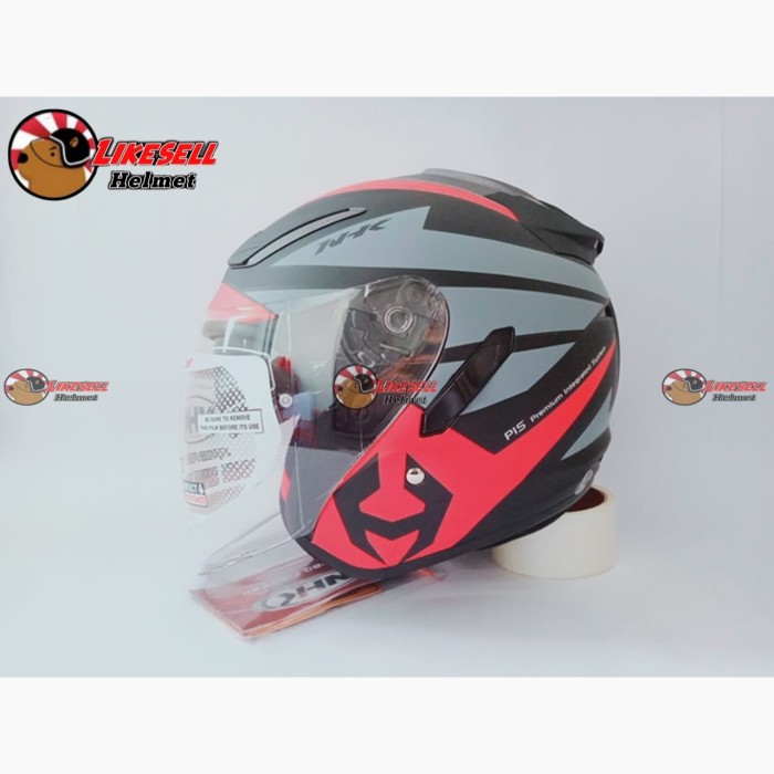 HELM NHK R1 MOTIF NEMA NHK HALFFACE R-1 NEMA BLACK RED DOFF - Size M