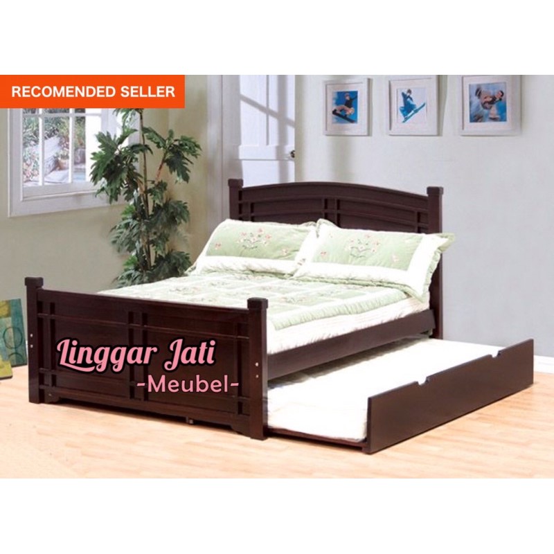 DIPAN DEWASA 160X200 DIVAN KAYU BED MURAH RANJANG JATI SET KAMAR JATI TEMPAT TIDUR MODERN