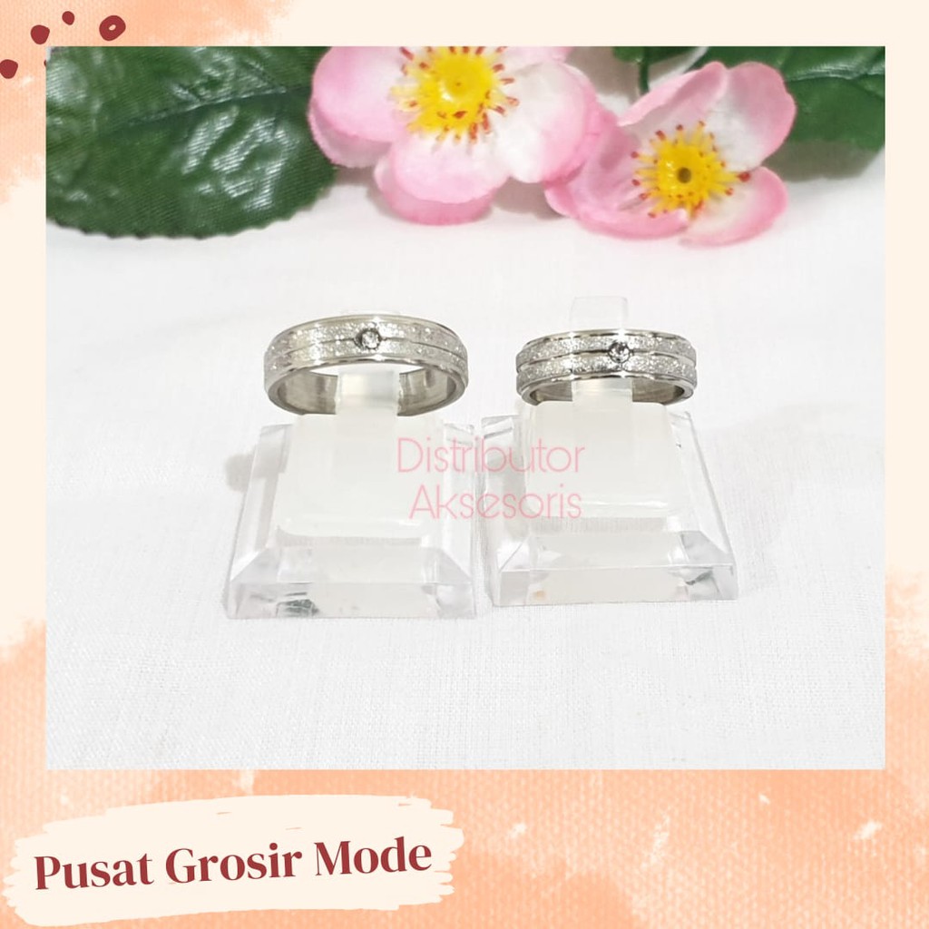 Cincin Couple Titanium ANTI KARAT SELAMANYA PGM CT05 SATUAN