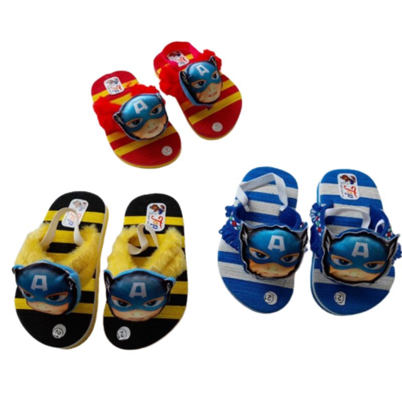 [1-3 TAHUN] Sandal Jepit Anak laki laki BELANG Sendal anak COWOK / SANDAL BABY KIDS BONEKA CAPTAIN AMERICA / SANDAL PREWALKER BAYI BONEKA CAPTAIN AMERIKA