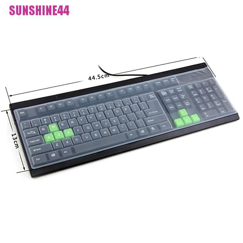 (SUN44) 1pc Skin Silikon Pelindung Keyboard Komputer Desktop Universal