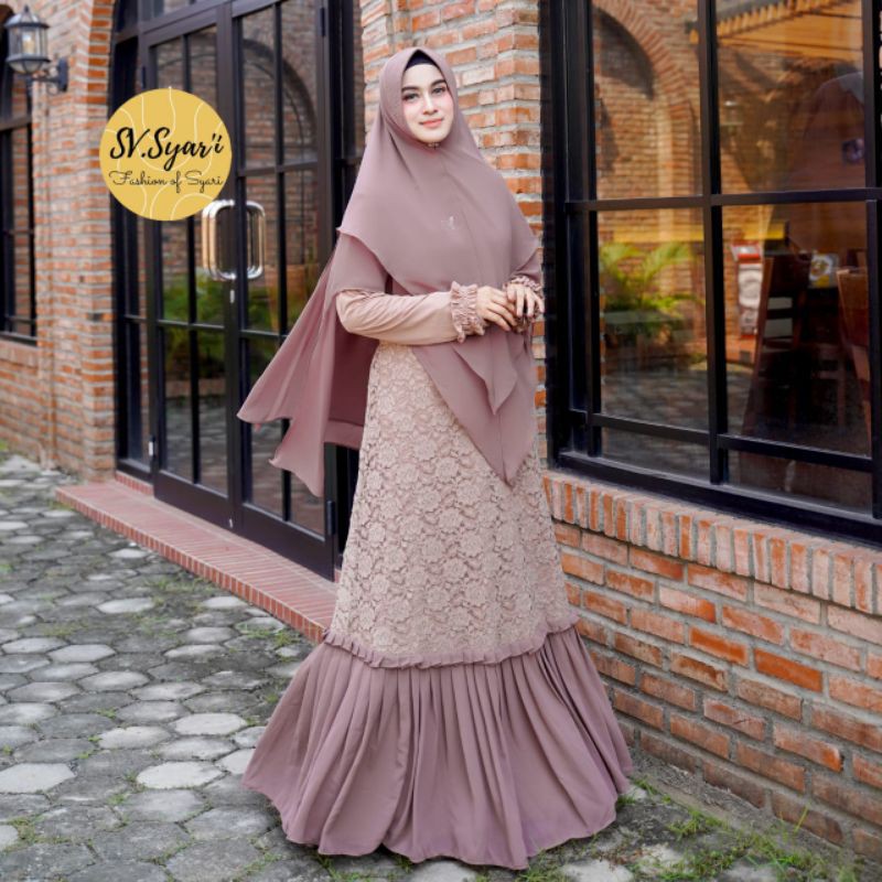 [Realpic] COD Gamis Branded Original Chandani Set Moca Sv Syari / terbaru / Pesta / kondangan