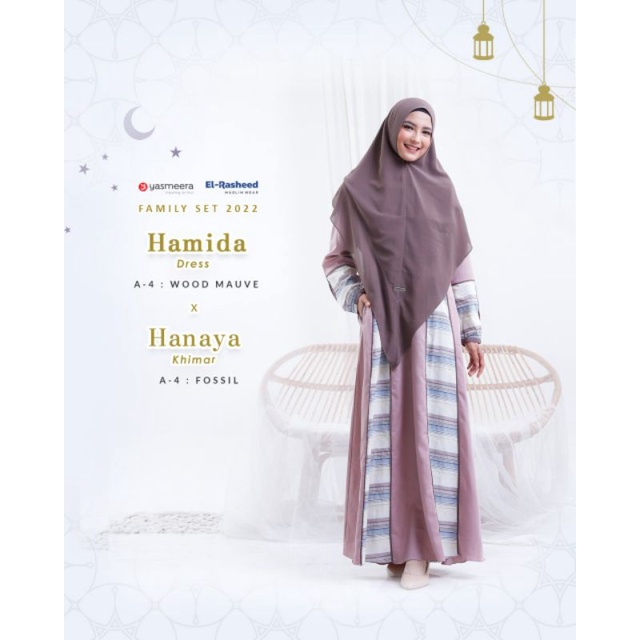 HAMIDA DRESS DEWASA YASMEERA GAMIS FAMILY SET 2022 LEBARAN