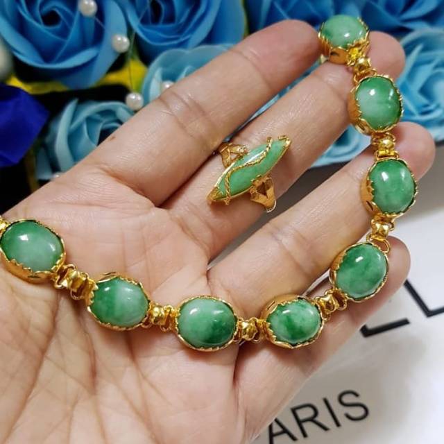 Xuping gelang dan cincin lapis emas 24k 0624j