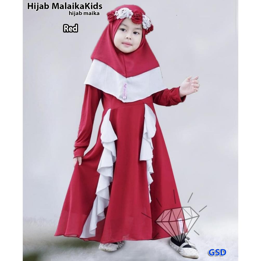 Setelan Hijab Syari Anak Perempuan Lucu Gaya Fashion Muslim Anak Terbaru HIJAB MALAIKA