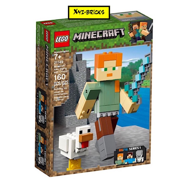 Lego Minecraft Alex Bigfig With Chicken Shopee Indonesia