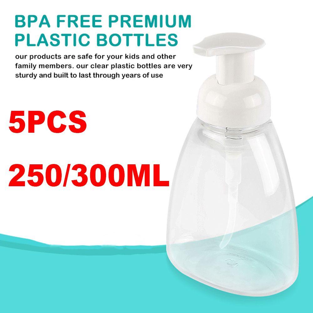 Populer 5pcs Dispenser Sabun Rumah Berguna Perlengkapan Mandi Hand Sanitizer Plastik Shower Gel Bening Wadah Pompa