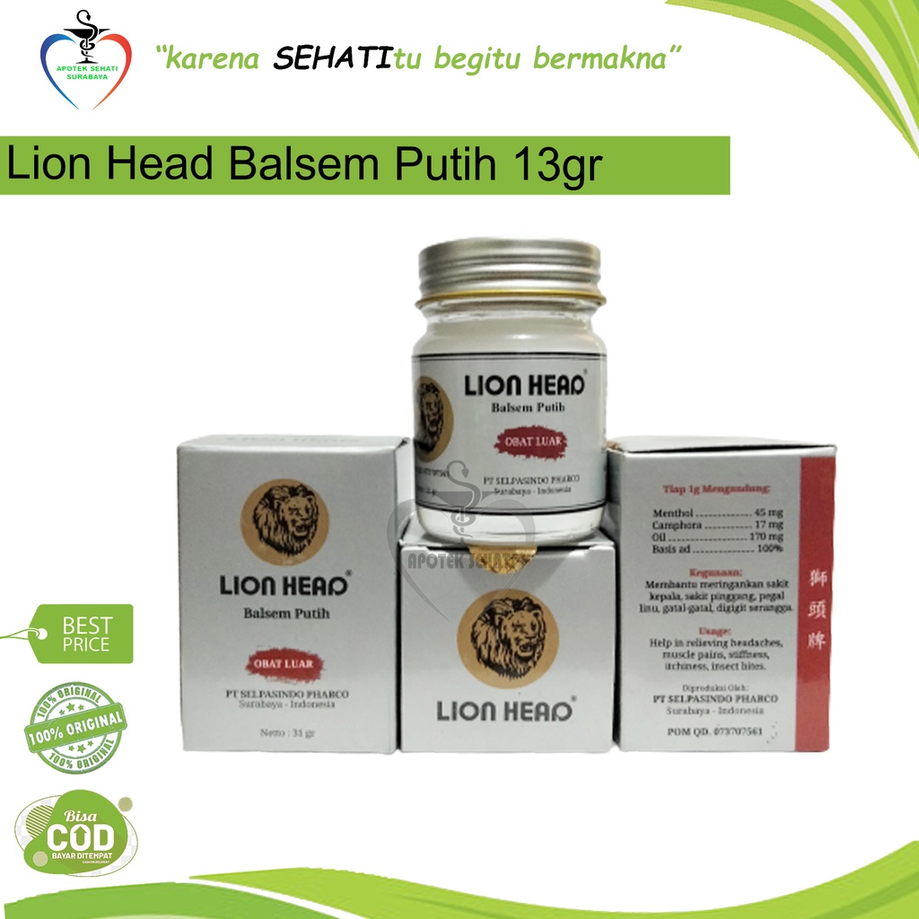 BALSEM LION HEAD 31GR BALSAM PUTIH CAP SINGA