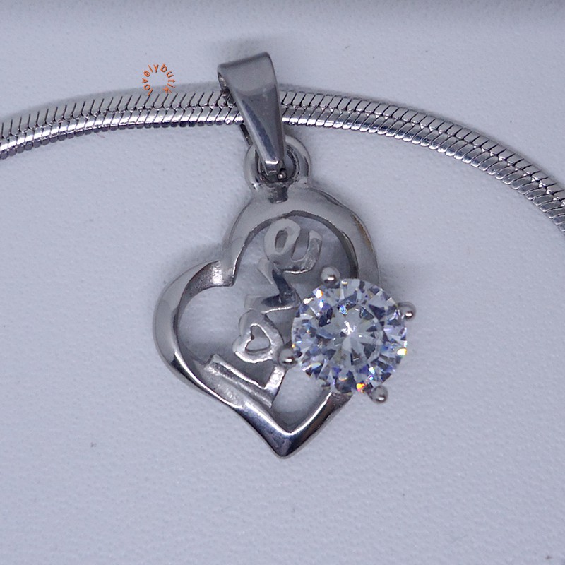 Lovely LOVE  Kalung Titanium Silver  Wanita / Kalung Titanium Wanita