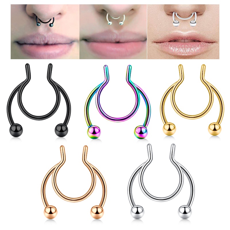 BP0150 - Nose Ring Clip On Anting Jepit Hidung Tanpa Tindik Bollywood Lebaran Idul Fitri Hari Raya Arabian Timur Tengah