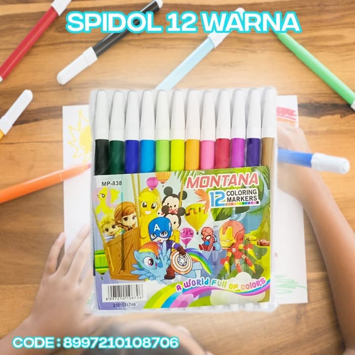 

SPIDOL 12 WARNA COLOUR MARKERS