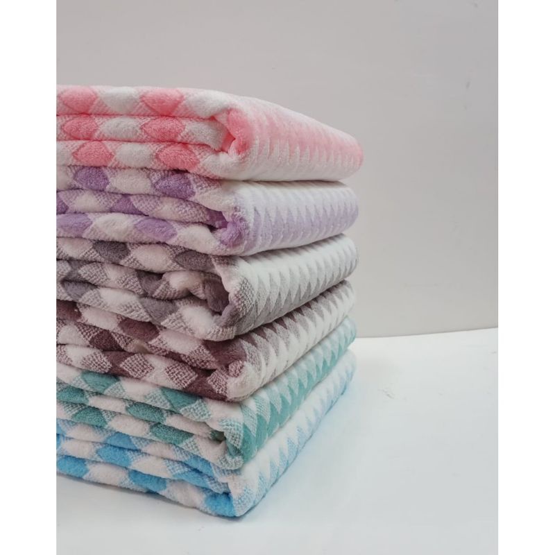 HANDUK DEWASA TOWEL MICROFIBER MOTIF CATUR SIZE 70X150-HANDUK DRWASA MURAH