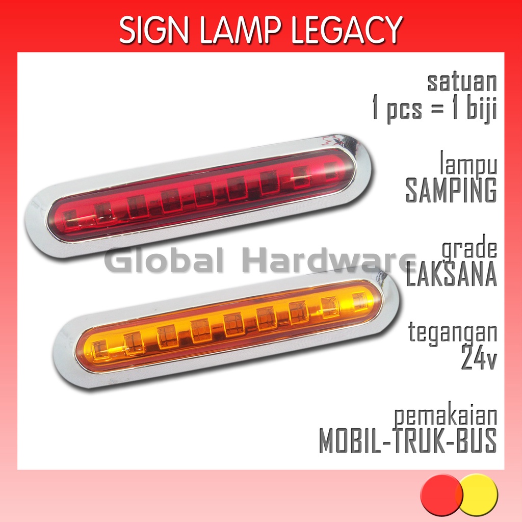 Lampu Mayang LED Aksesoris Variasi Marker Lamp Samping Sein Sign Riting Reting Mobil Truk Bus 03