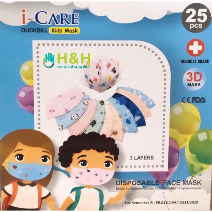 Masker duckbill anak i care / masker i care anak / masker duckbill i care / Masker Anak I Care