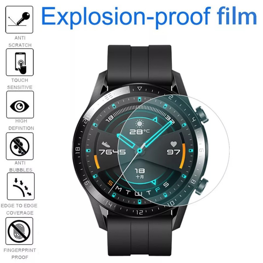 ANTI GORES SCREEN PROTECTOR TEMPERED GLASS HUAWEI GT 2 46MM SMARTWATCH