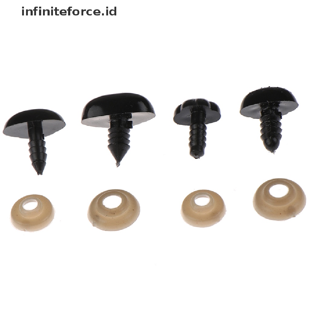 (Infiniteforce.Id) 10pcs Hidung Boneka Beruang Bahan Plastik Warna Hitam Diy