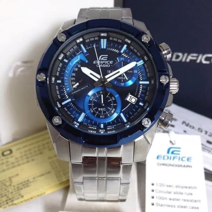 Jam Tangan Pria Casio Edifice Efr559 Blue Dial 45mm Ori BM Garansi 1th