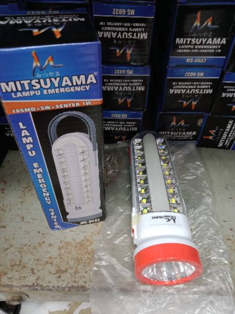 Lampu Emergency Senter Batrai Dan  Charger Mitsuyama MS 6032 // MS 6033