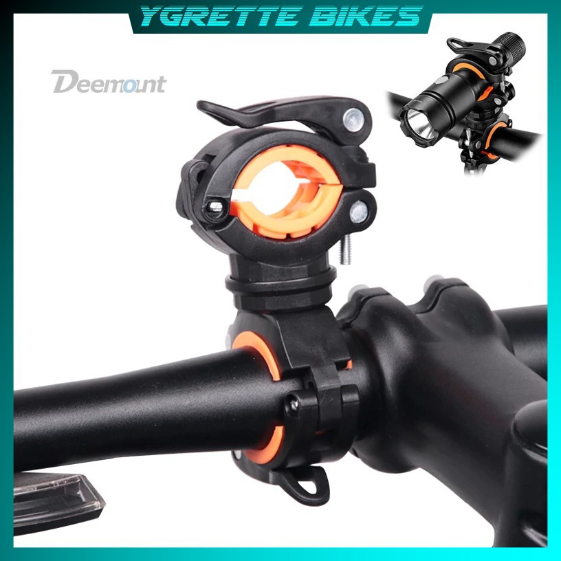 YGRETTE - Cycle Zone Clamp Penjepit Senter POMPA Stang Sepeda 360 Derajat Holder Dudukan Flashlight