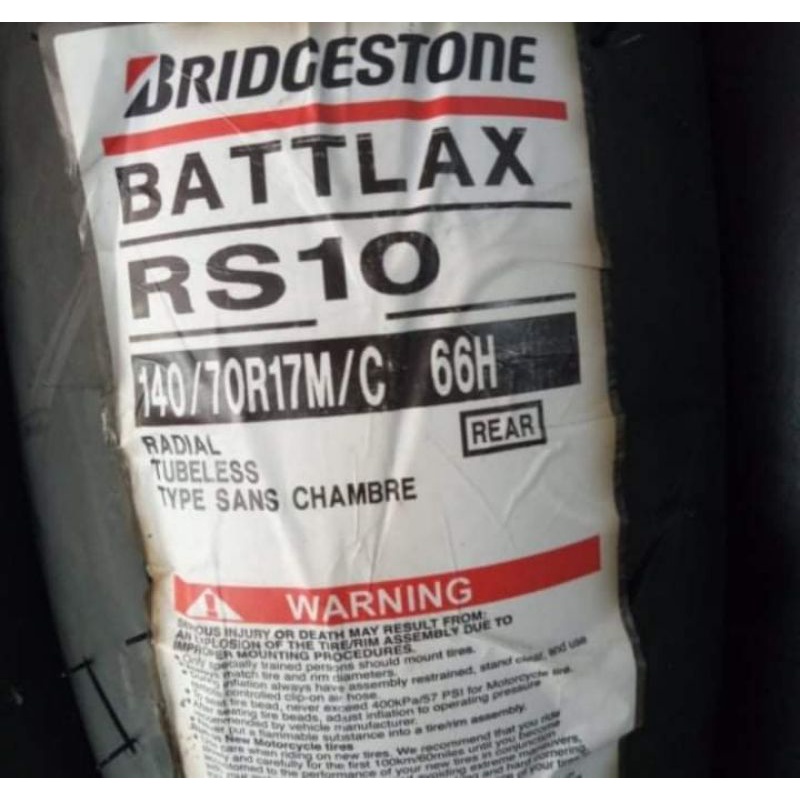 ban luar battlax rs-10 ukuran 140/70-17 ban tubeless