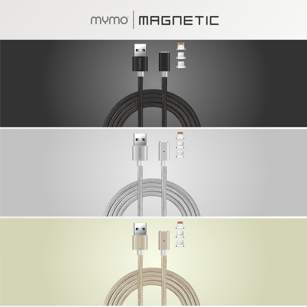 Kabel Data Fast Charging Magnetic 3 in 1 MYMO Magnet 3in1 Micro USB Type C Iphone Lightning