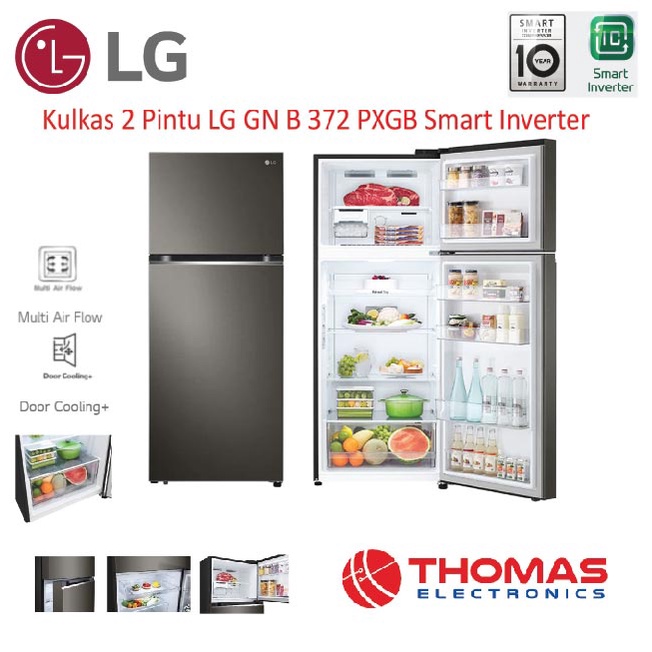 Kulkas 2 Pintu LG GN B 372 PXGB Smart Inverter / GNB372PXGB GARANSI RESMI