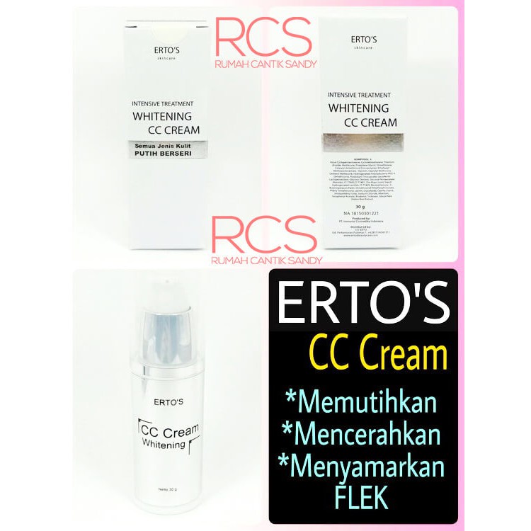 ERTOS CC Cream ~ MEMUTIHKAN ~ MENCERAHKAN ~ MENYAMARKAN FLEK ~ ERTO'S