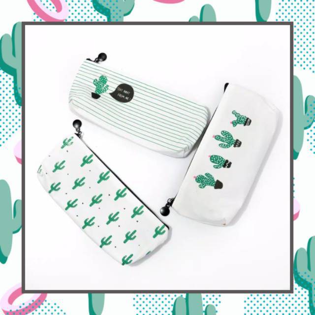 

KP014 TEMPAT PENSIL KAKTUS KANVAS KOTAK VINTAGE FLORAL LUCU PENCIL CASE UNIK CUTE LEIDIS STATIONARY