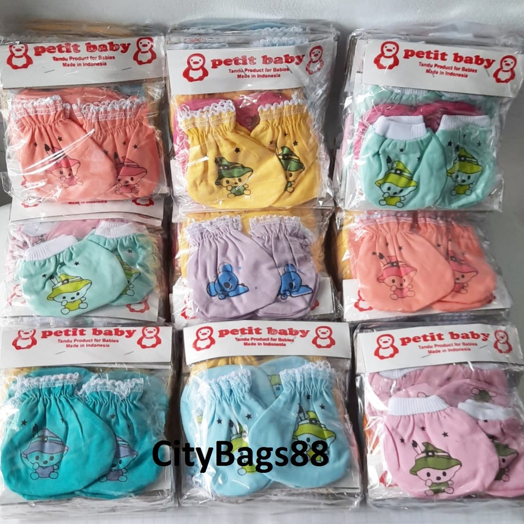 CityBags-3 SET (6 PASANG) SARUNG TANGAN &amp; KAKI BAYI NEWBORN MURAH MODEL RIP