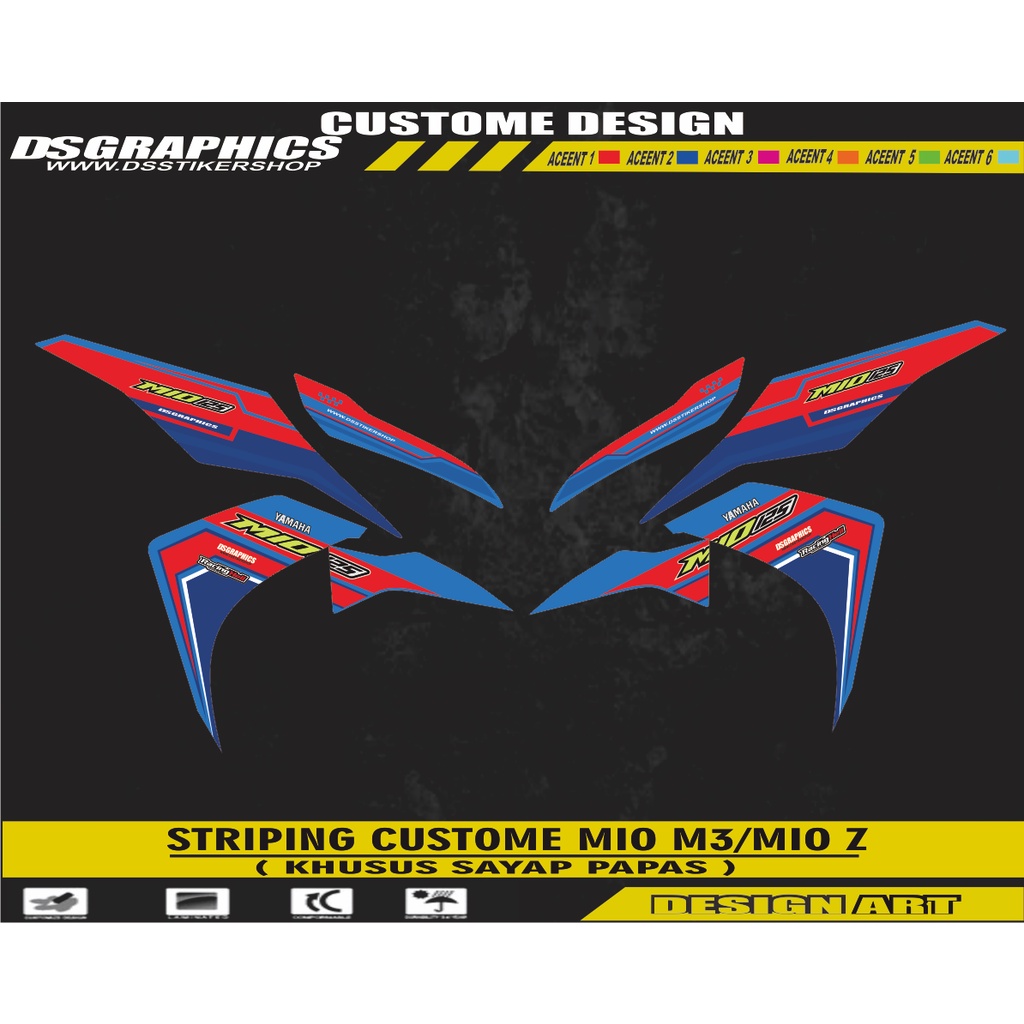 striping variasi mio m3/mio z warna biru