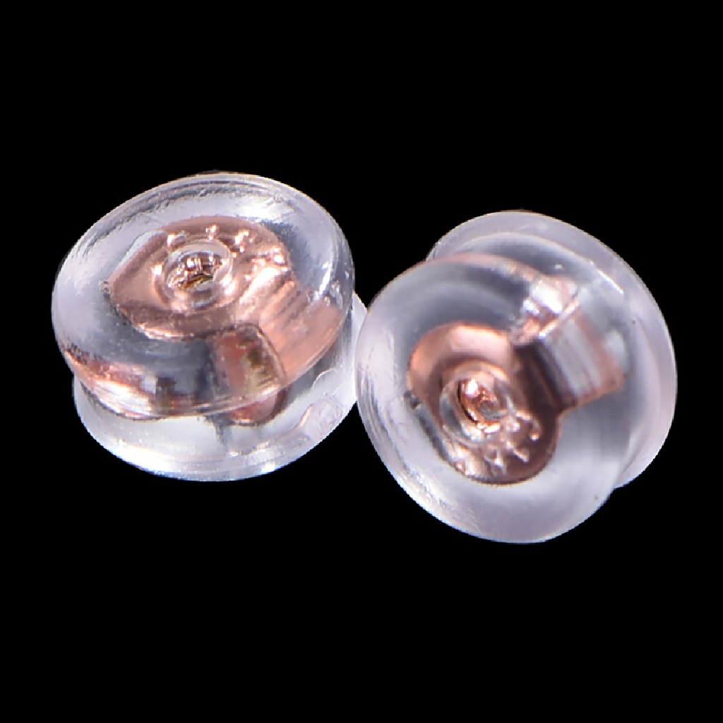 【beautifulhome12.id】 10Pcs Soft Clear Earnuts Earrings Backs Plugs Stoppers Findings Useful Jewelry .