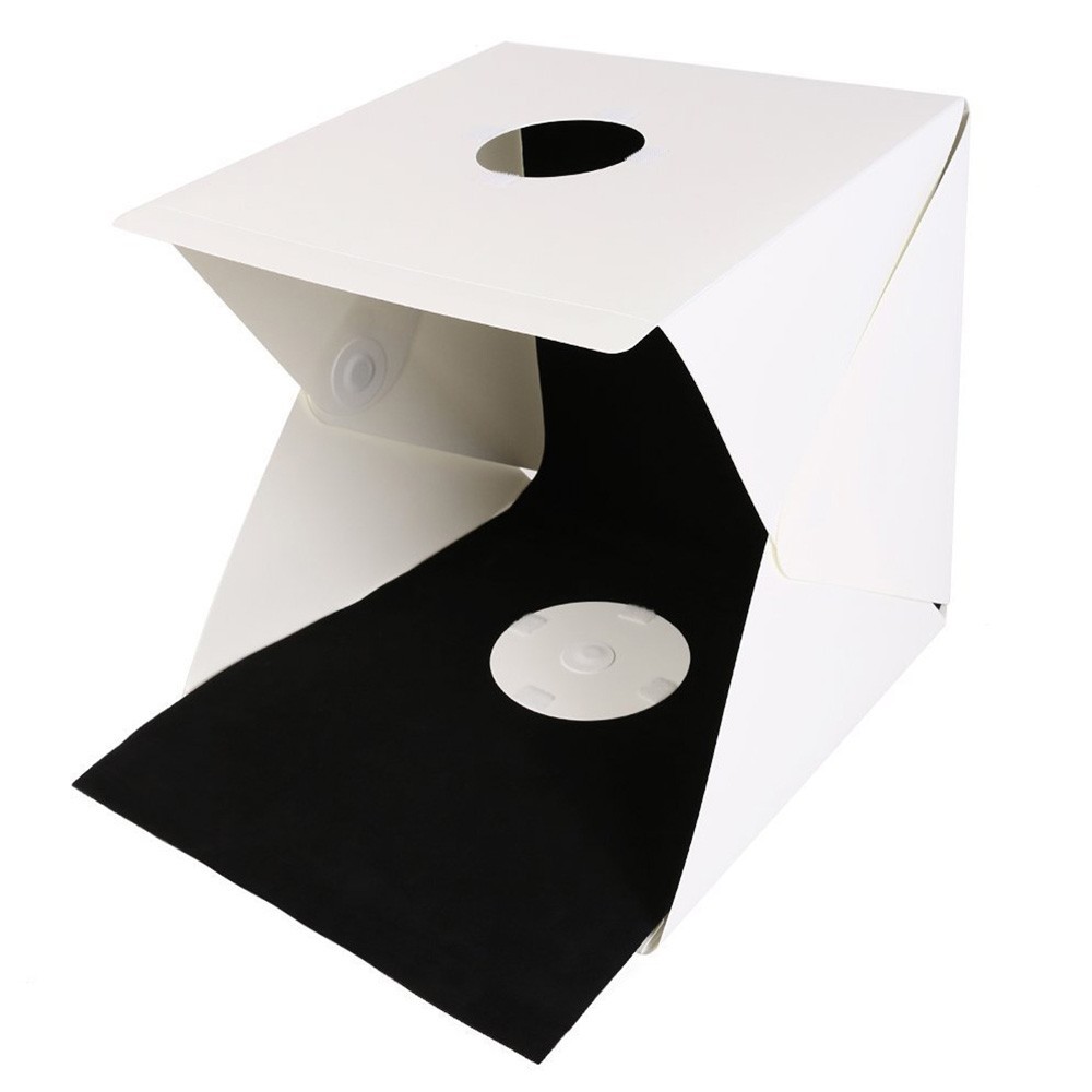 Photo Studio Box Foto Mini Lipat dengan Lampu LED Size Large White Besar Mini Photo