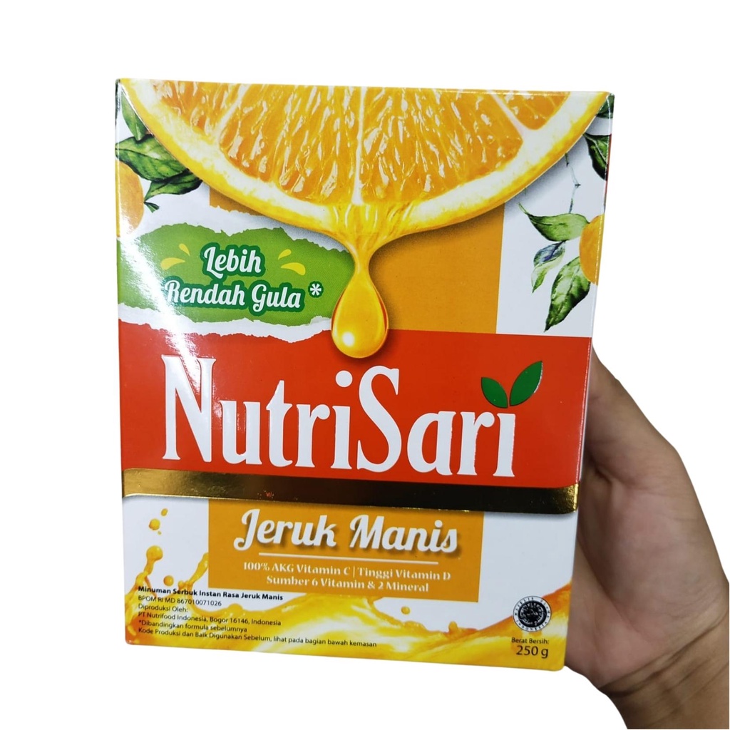 

Nutrisari JERUK MANIS 250gr Lebih Rendah Gula Minuman Bubuk