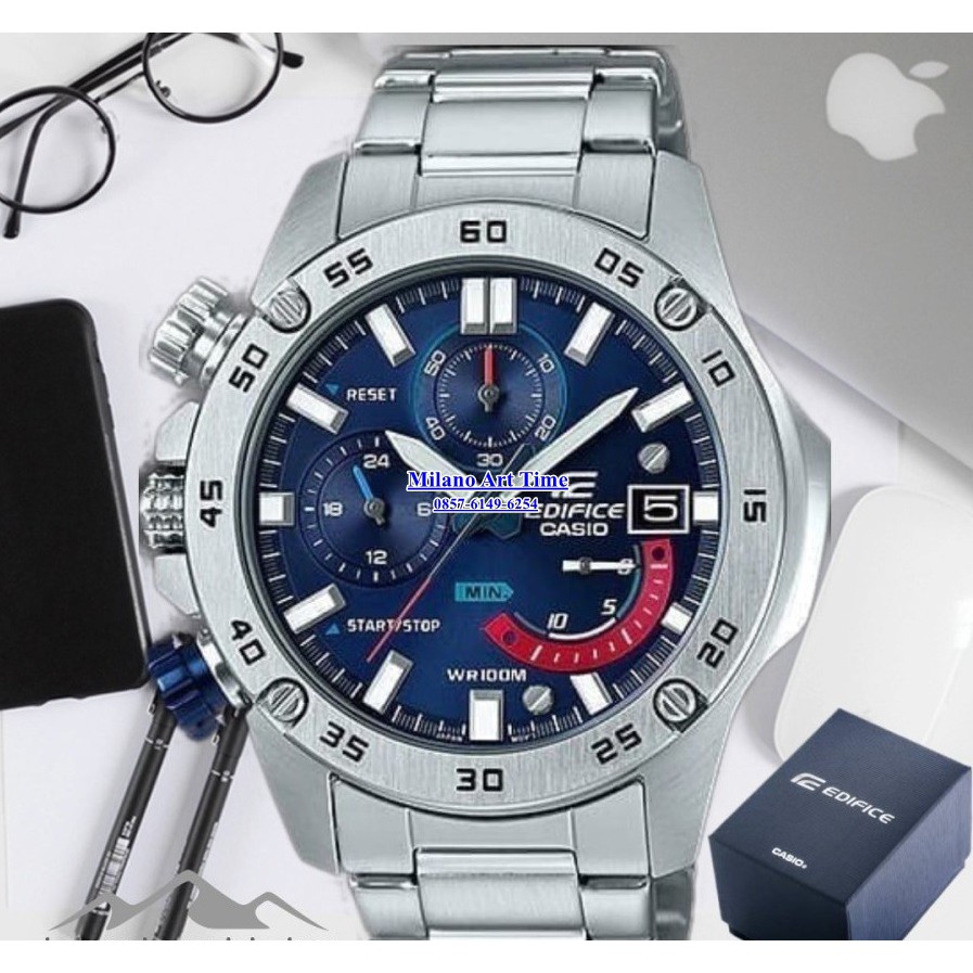 Mega Promo Casio Edifice Type EFR 558D 2AVUDF Pria Style - efr-558- efr558 Chronograph Solid Stainle
